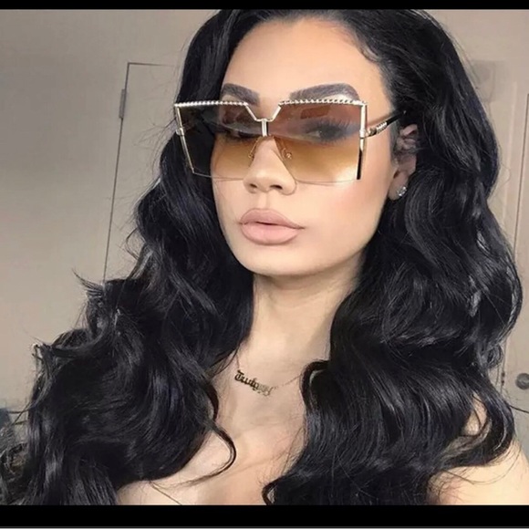 Oversized retro, flat sunglasses - Picture 3 of 7